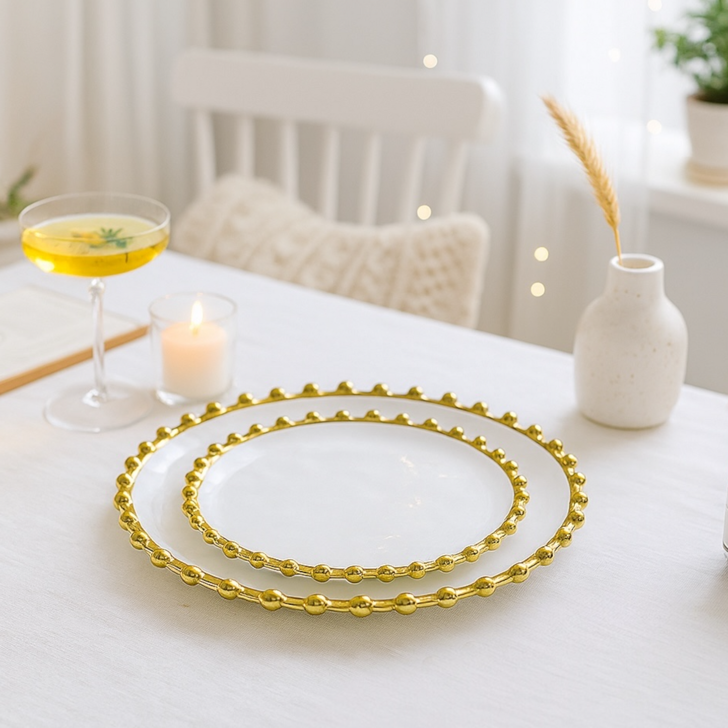 Bubbly Tallriksset - 18 Delar Med Elegant Guldkant