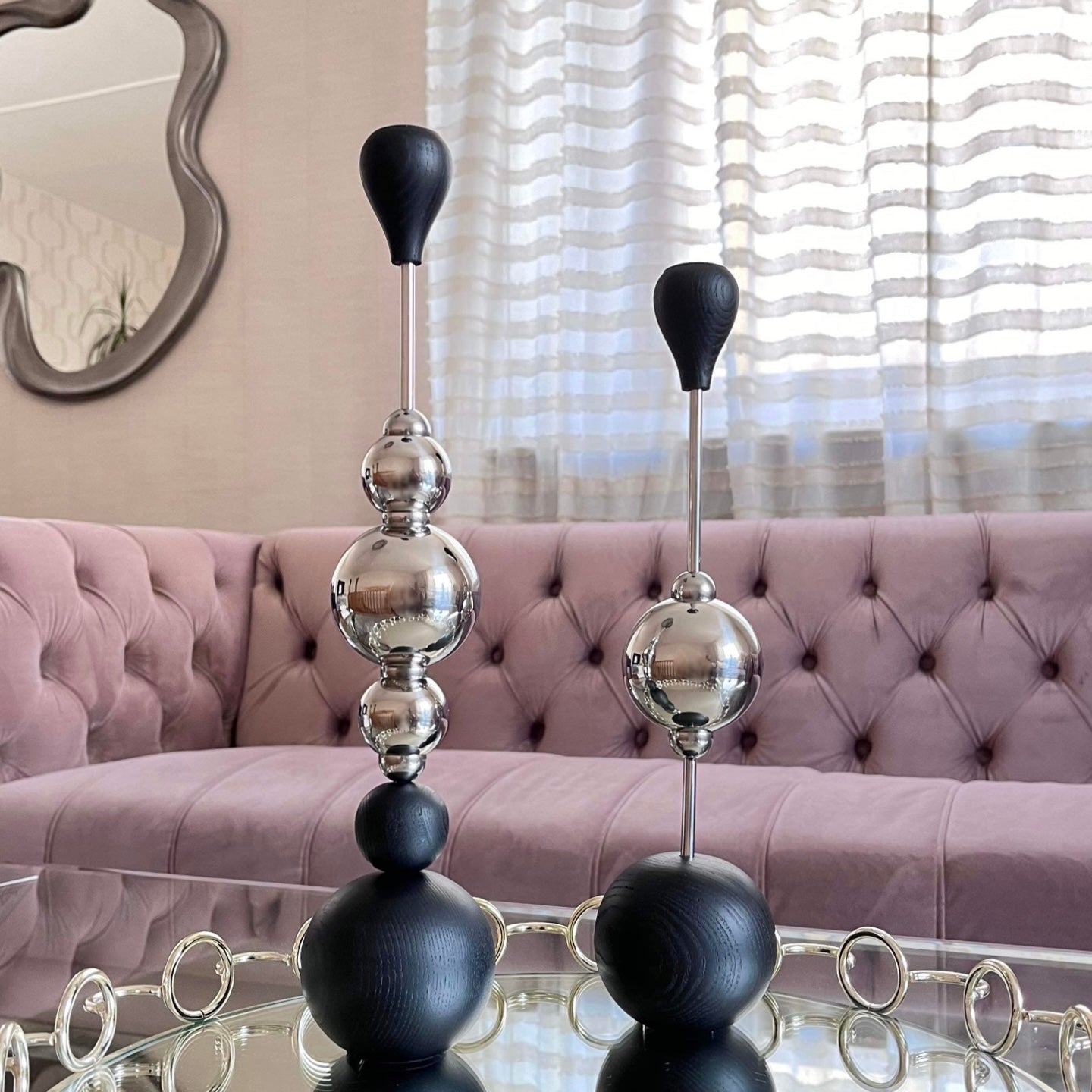 Bubbel Ljusstake Silver
