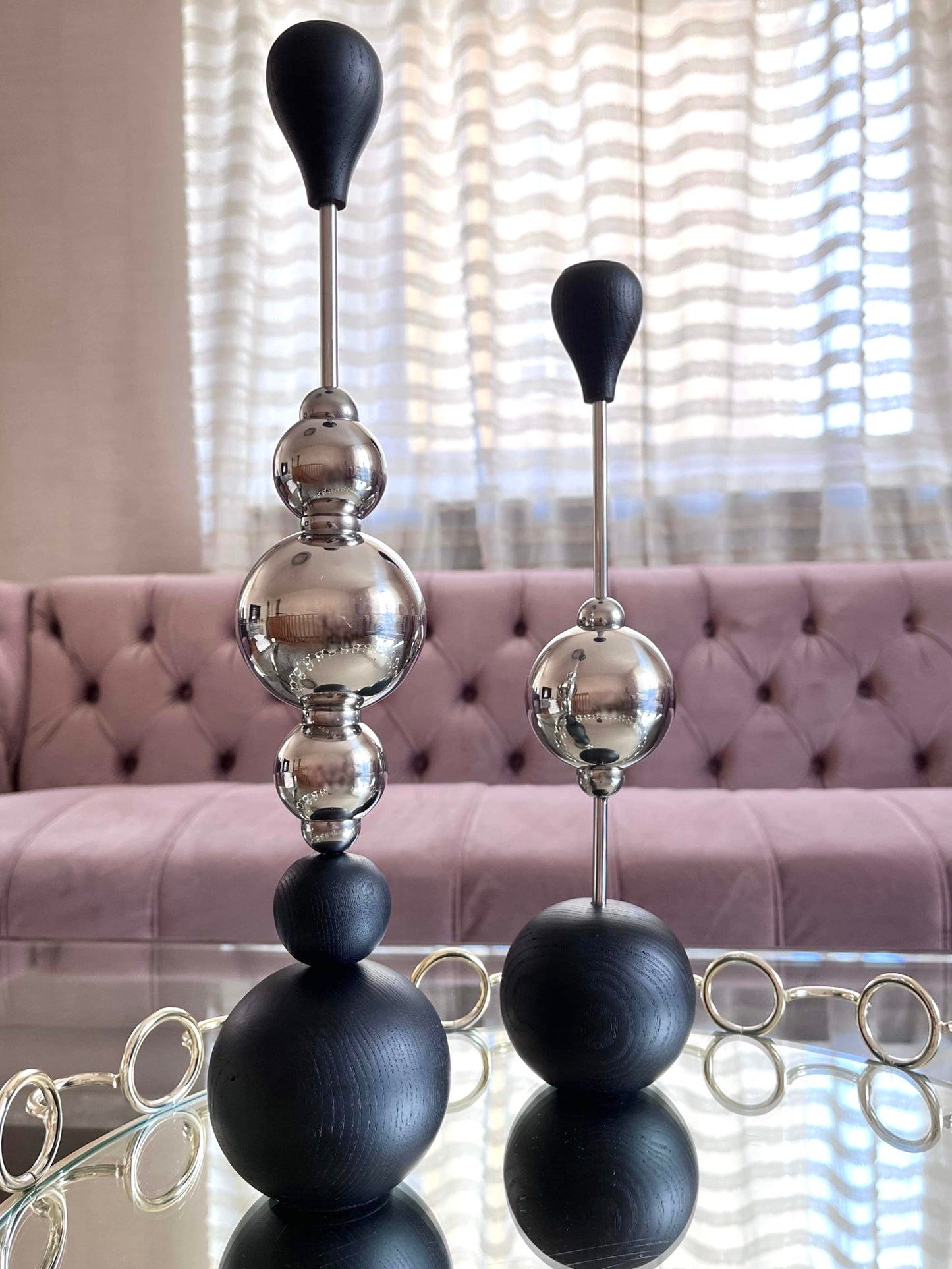 Bubbel Ljusstake Silver