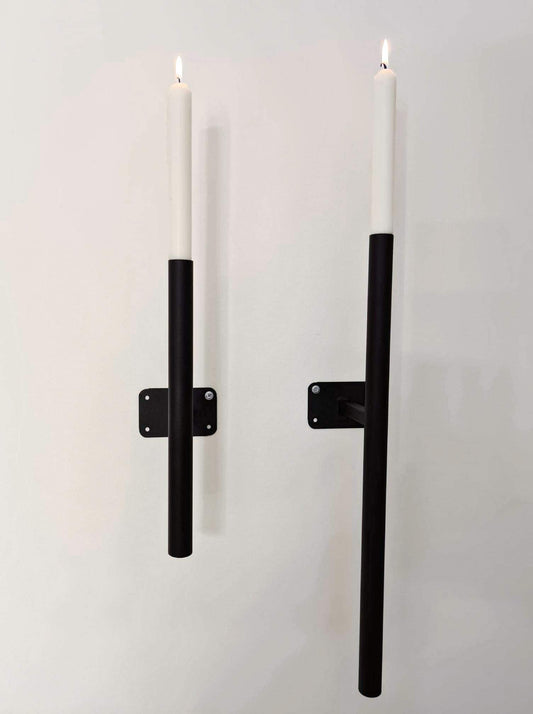 Väggljusstake ENKEL 30cm i svart metall